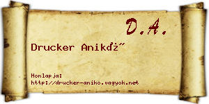 Drucker Anikó névjegykártya